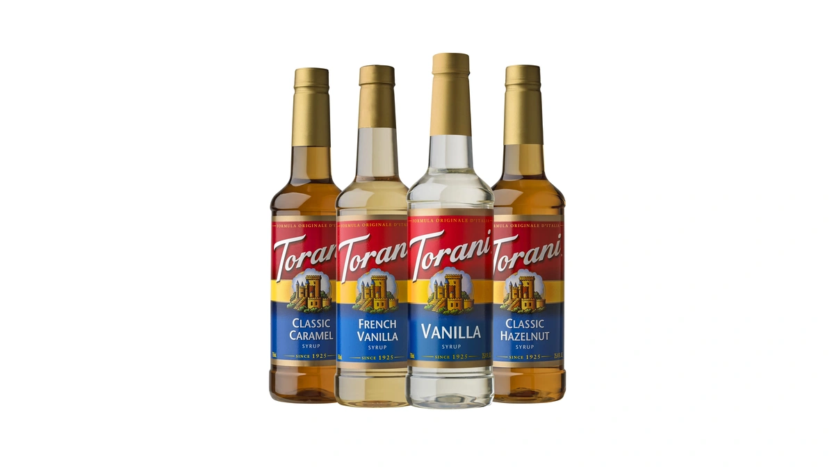 Torani Variety Pack Caramel, French Vanilla, Vanilla & Hazelnut, 25.4