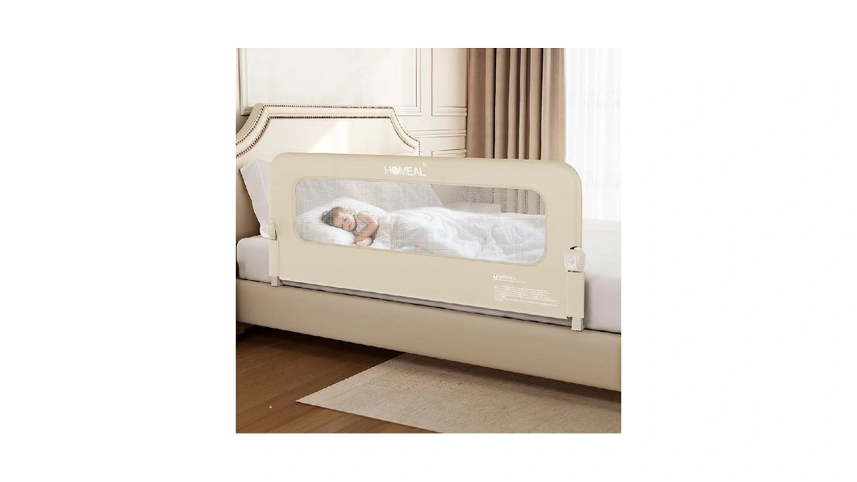 Homeal Toddler Bed Rails - 59"x24" Extra Long Bed Rail
