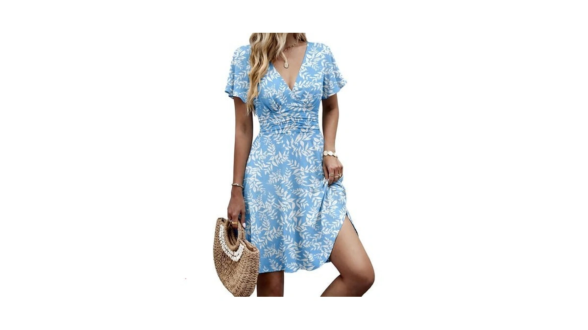 Oten Sundresses For Women 2026 Vacation Summer Spring Flutter Sleeve