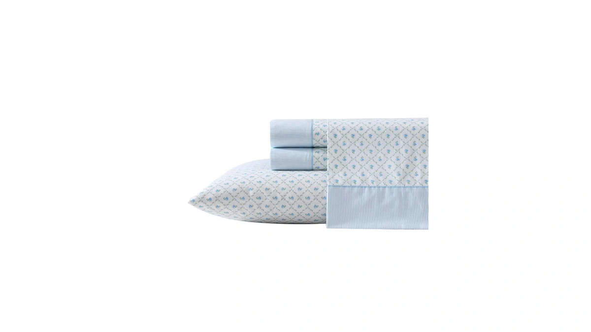 Laura Ashley - Sheet Set, Breathable Percale Cotton Bedding, 200