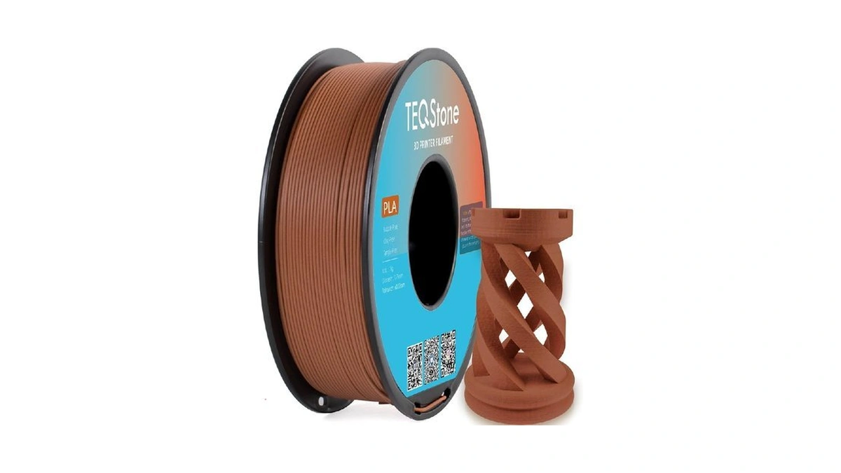 Teqstone Wood Pla Filament 1.75mm Brown 1kg, 15% Real Wood
