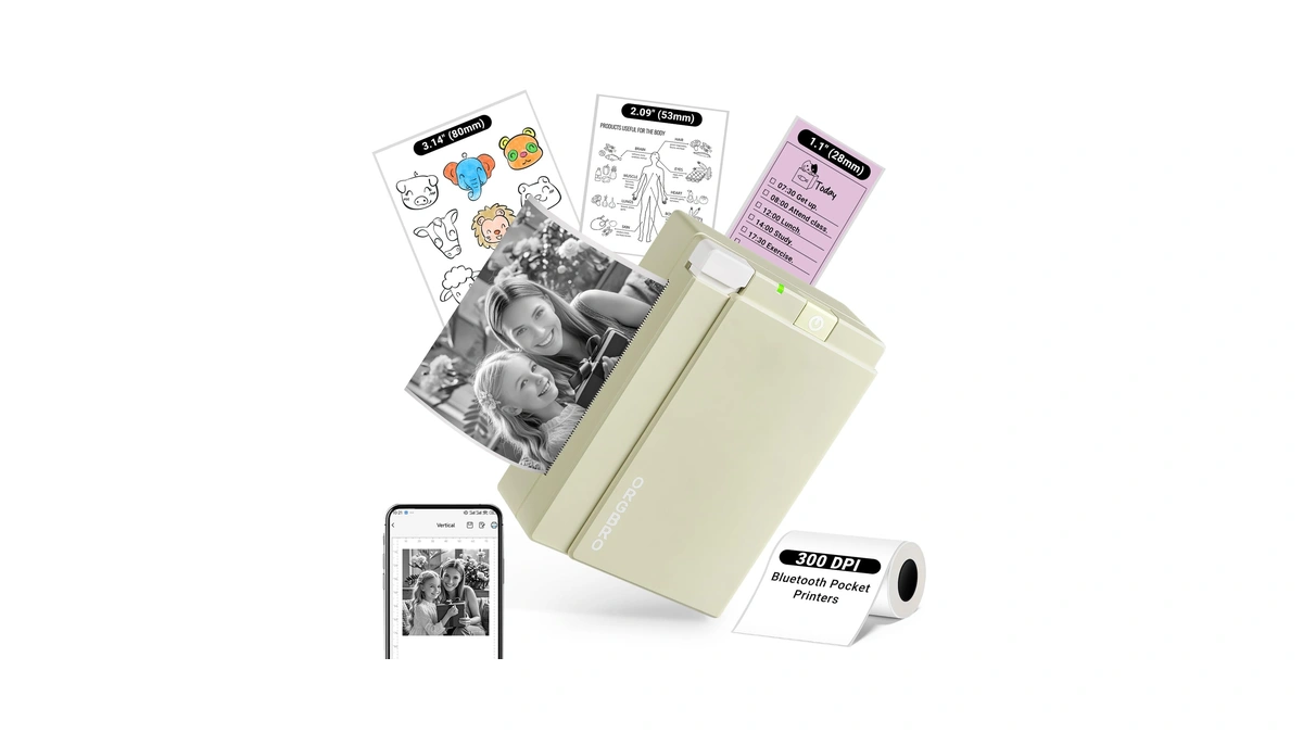 Orgbro Sticker Printer Machine, X3 Mini Printer Print Pods Portable
