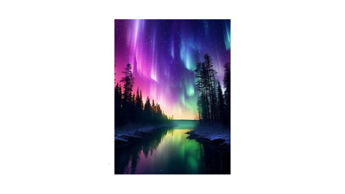 Ijbnhd Aurora Diamond Painting Kit For Adults, Forests Lake, 12x16inch