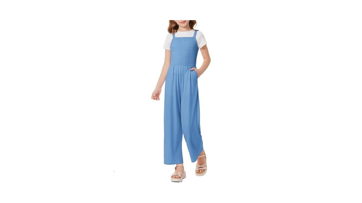 Grace Karin Girls Blue Jumpsuit Size 7 Girl Summer Romper