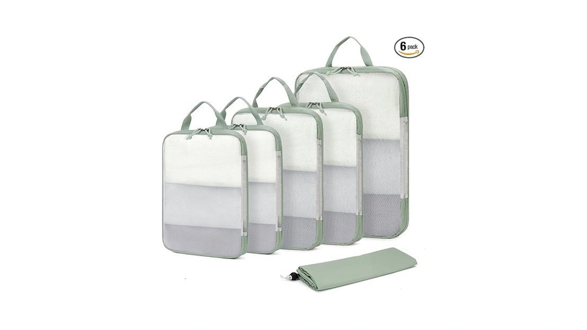 Ecohub 6 Set Compression Packing Cubes, Lightweight Vacation Travel Essentials,