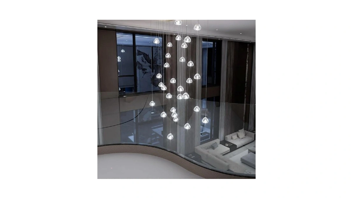 Haixiang Led Rectangular Chandeliers For Ding Room Light Dimmable Living