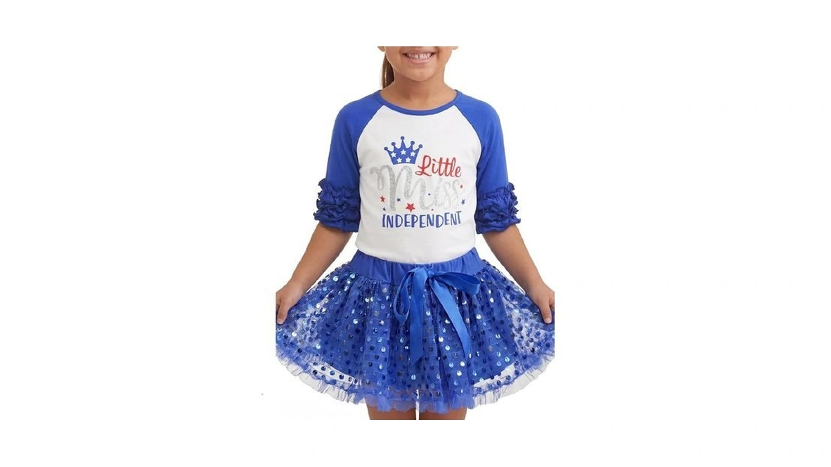 Unique Baby Girls 2 Piece 4th Of July Ruffled Sleeve