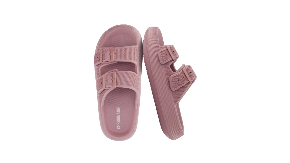 Cushionaire Fame Pillow Recovery Sandals For Women, Adjustable Double Buckle