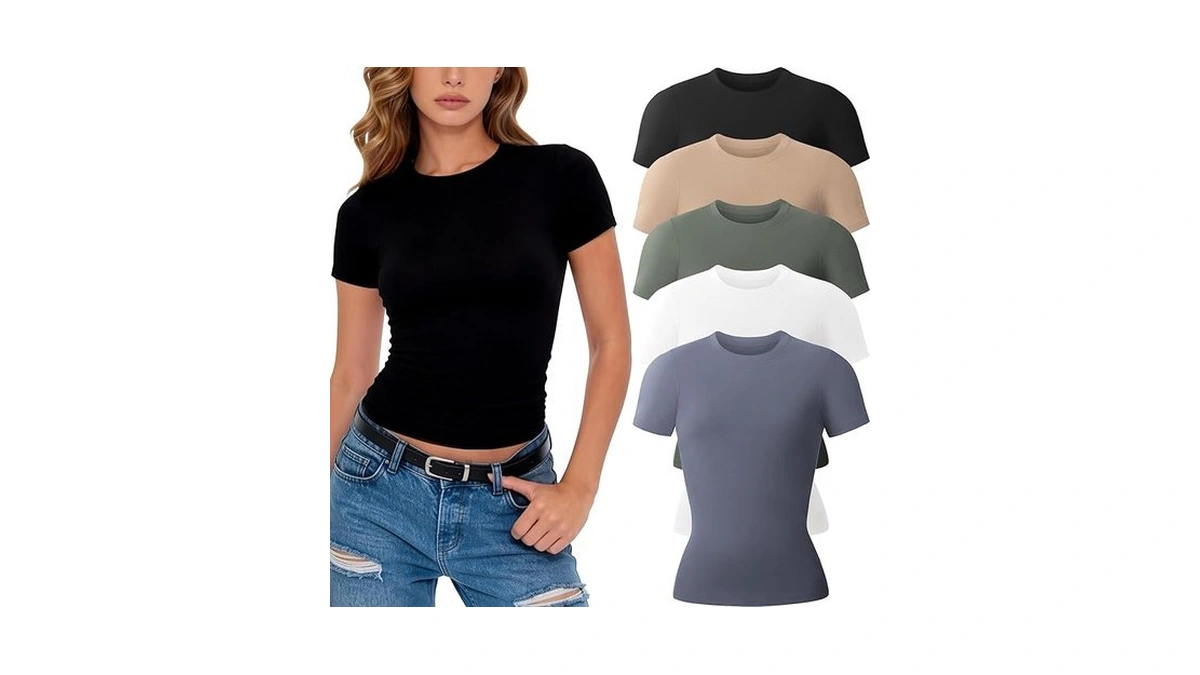 Ce' Cerdr 3/5 Pack Womens T Shirts Crew Neck Short