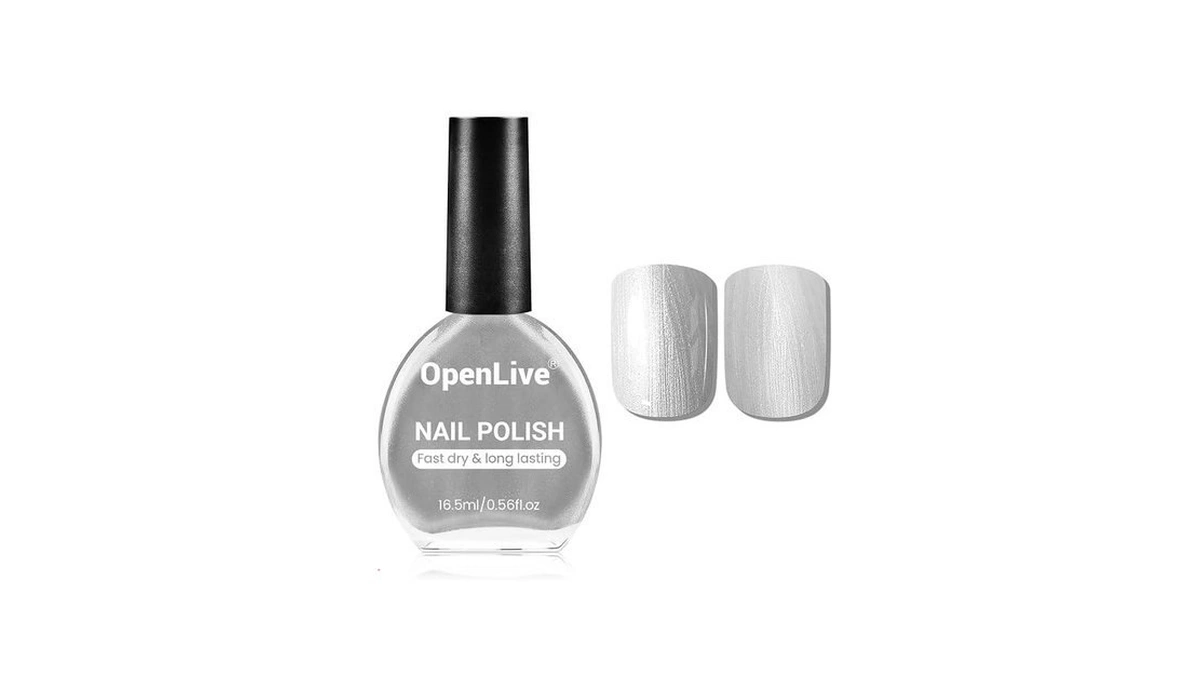 Openlive 16.5ml Glitter Silver Nail Polish Large Volume Quick Dry