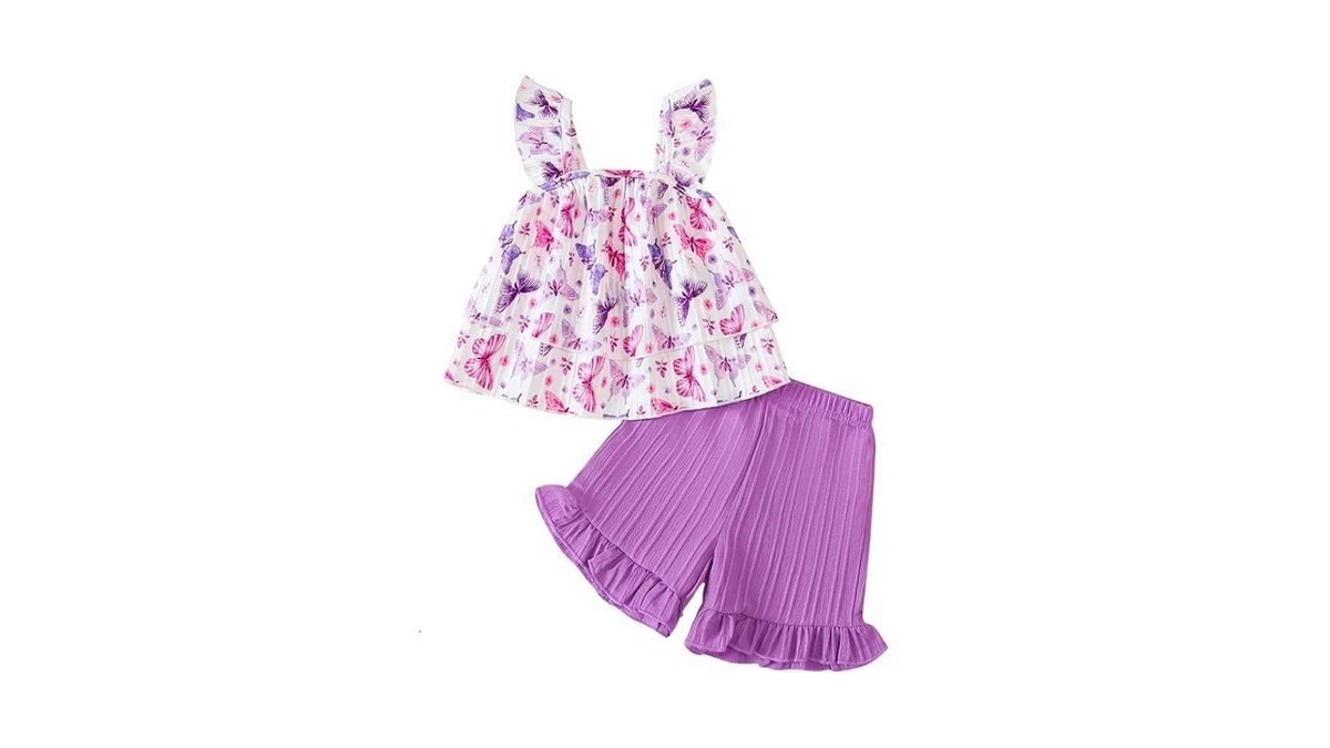 Jecson Toddler Girl Clothes Toddler Girls Summer Outfits Ruffled Sleeve
