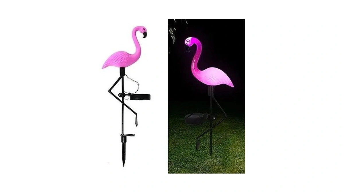 Solar Flamingo Light 1 Pc Outdoor Decor