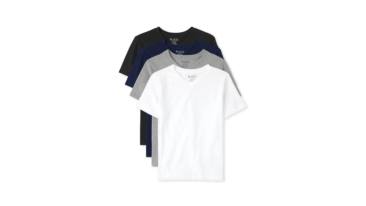 The Children's Place,boys,basic Short Sleeve Tee,vneck Multi 4-pack,small