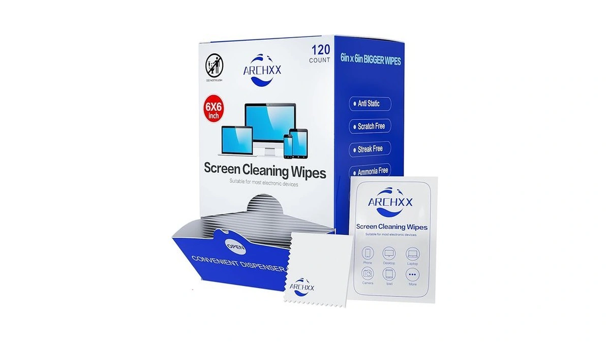 Archxx Screen Wipes For Electronics, 120 Count 6"x6" Pre-moistened Screen