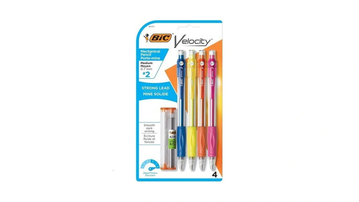 Bic Velocity Mechanical Pencils, With Colorful Barrel, Medium Point (0.7
