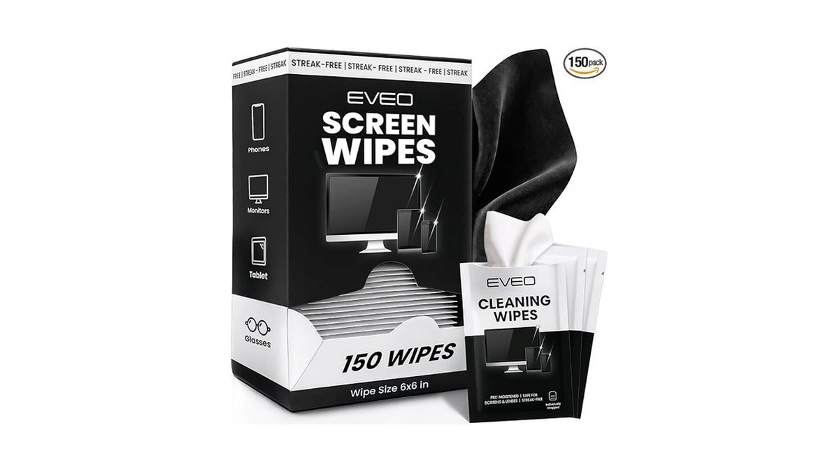 Eveo Screen Wipes (150 Pack) - Electronic Wipes, Computer Screen