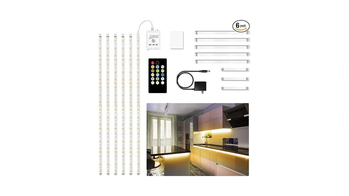 Daybetter Under Cabinet Lights, 6 Pcs Under Cabinet Lighting With