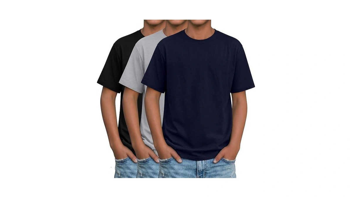 Lessonzoo 3 Pack Boys Short Sleeve Shirts Kids Loose Fit