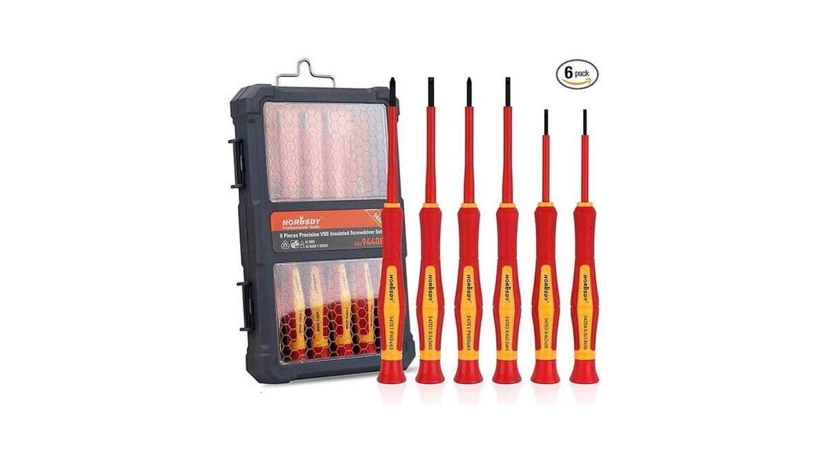 Horusdy 1000v 6-piece Mini Insulated Screwdriver Set, Magnetic Tip Mini