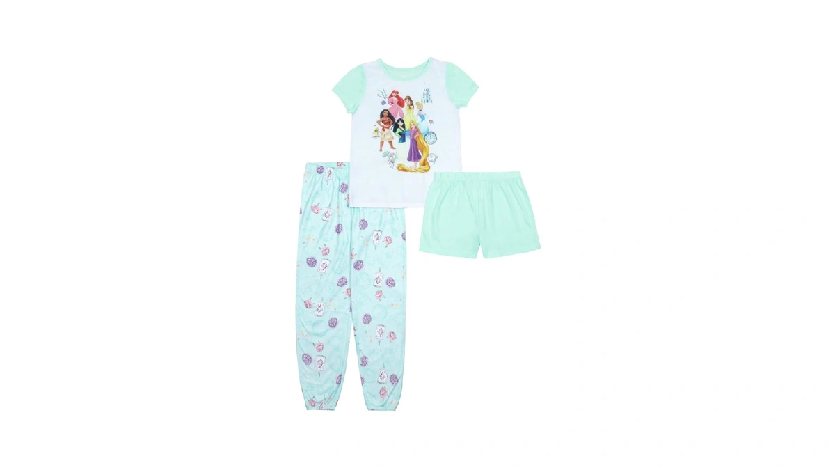 Disney Girls 3-piece Loose-fit Pajama Set, Soft & Cute For