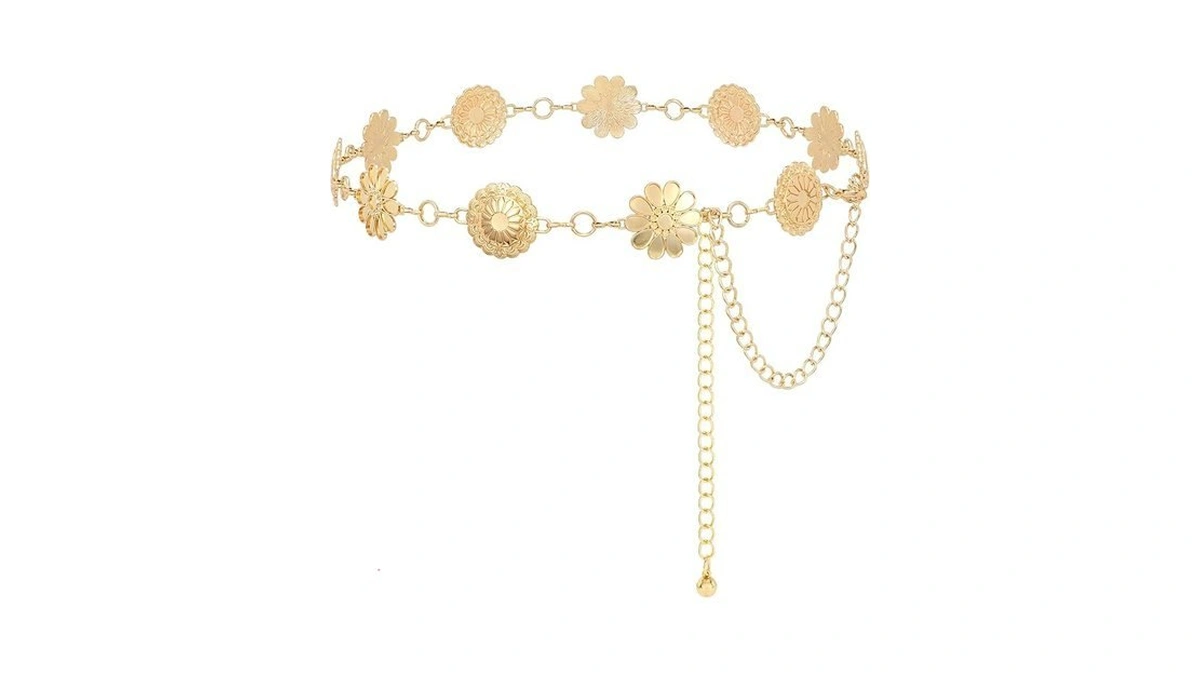Waist Wow Western Concho Chain Belt For Women Cowgirl Gold