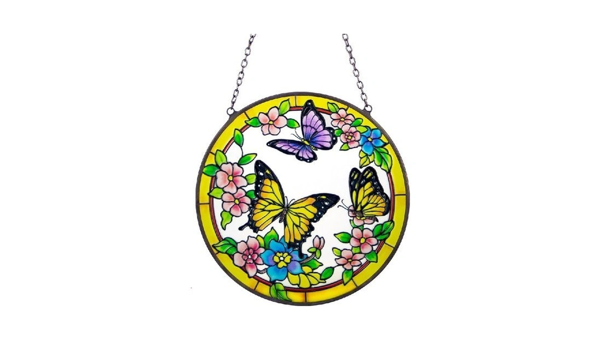 Stained Glass Window Hangings, Butterfly Suncatcher For Home Decor, Handmade