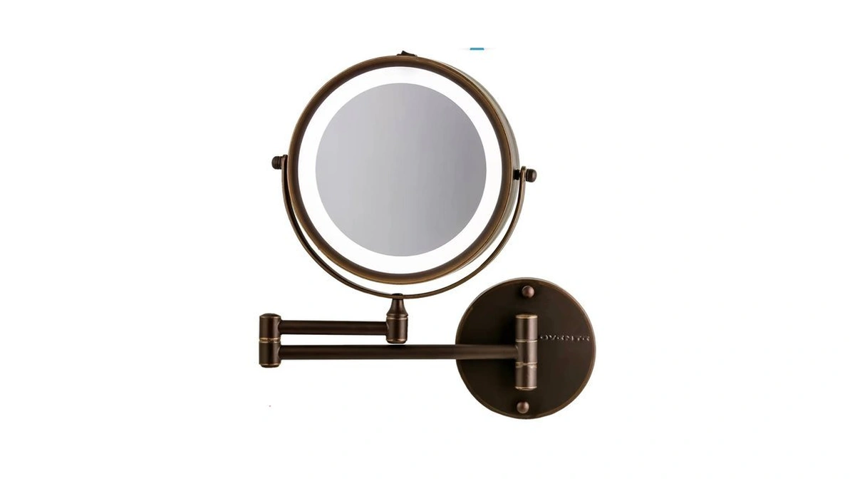 Ovente Wall Mounted Lighted Makeup Mirror, 7" Double Sided 1x/7x
