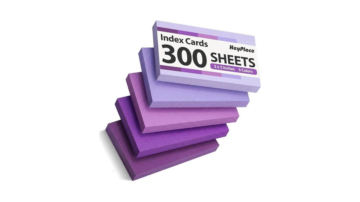 Heyplace 300 Count Index Cards 3 X 5 Inch, Purple