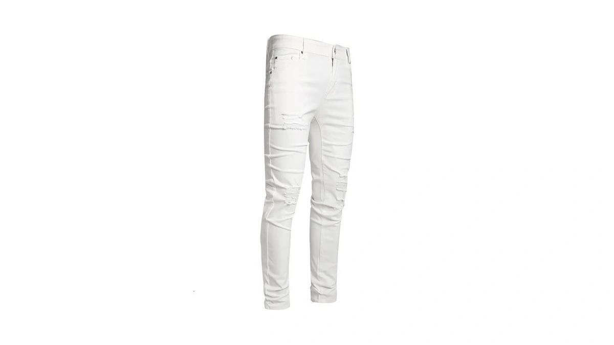 Aititia Men's Ripped Jeans Taper Skinny Fit Stretch Denim Pants