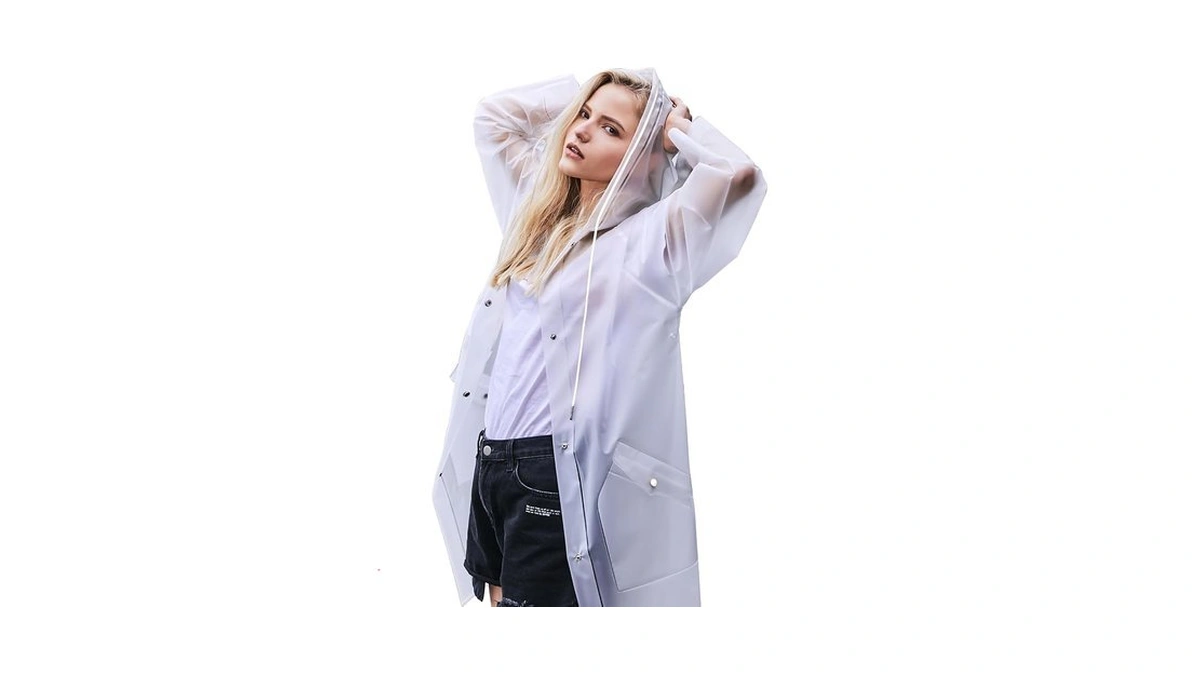 L-rain Tpu Clear Rain Coat For Women - Waterproof Packable