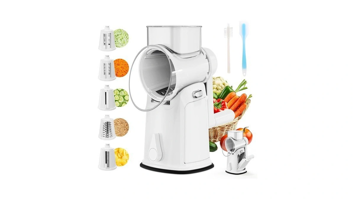 Ysepoz 7 In 1 Upgraded Rotary Cheese Grater With Handle