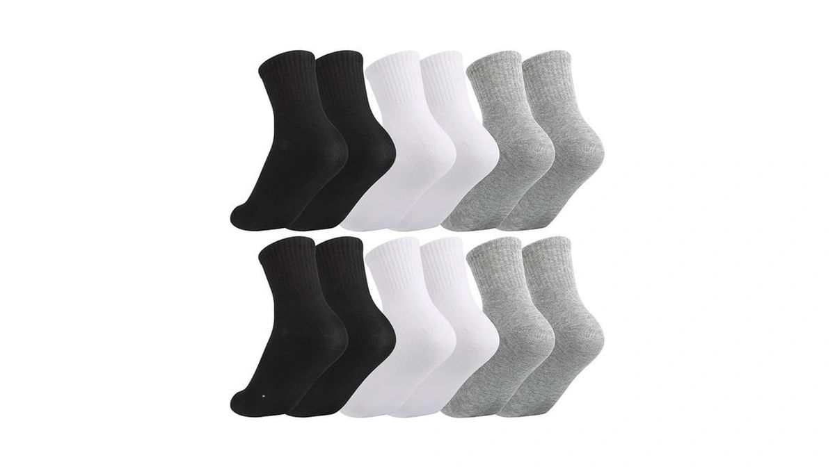 Jspupifip 6 Pairs Kids Girls Pink White Crew Athletic Socks