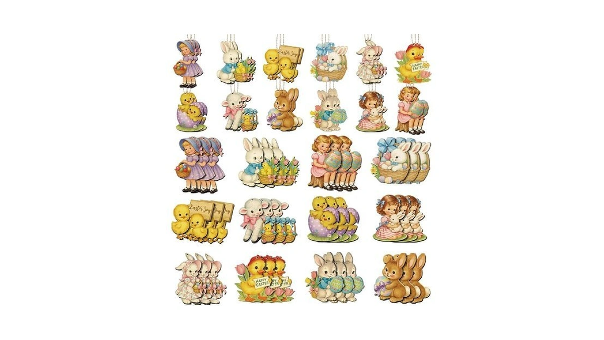 Wooden Easter Tree Ornaments