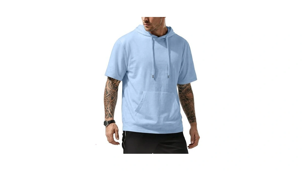 Jmierr Mens Short Sleeve Essentials Hoodie Lightweight Gym Shirts For