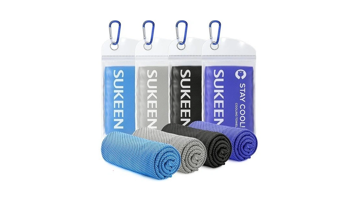 Sukeen 4 Pack Cooling Towels (40"x12"), Cooling Neck Wraps, Ice