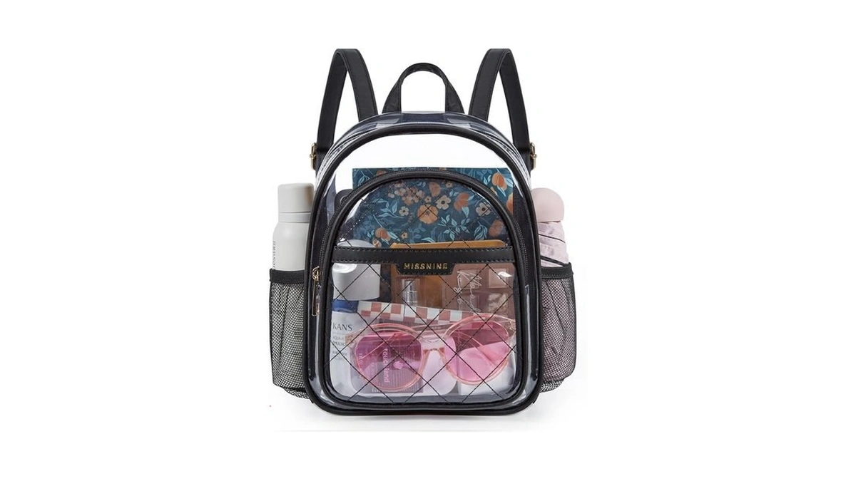 Missnine Clear Backpack For Stadium Approved, Quilted Clear Bag For