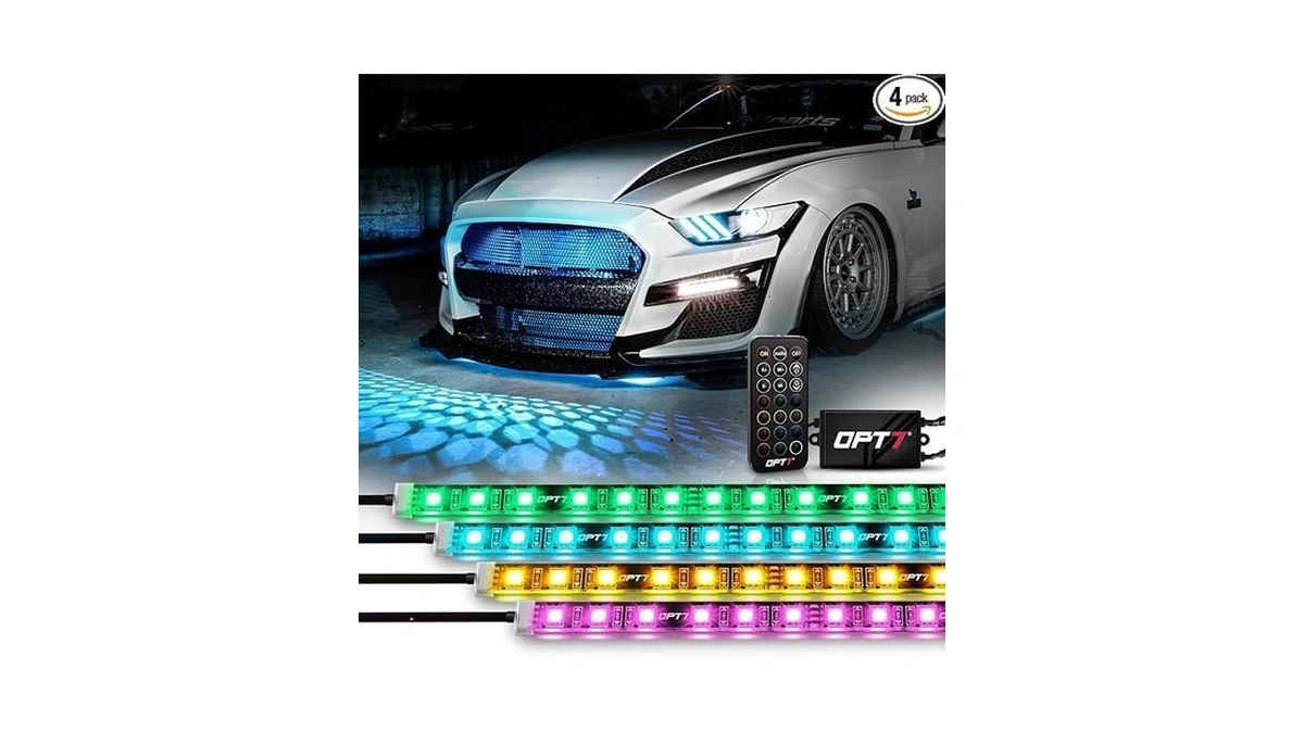 Opt7 Aura 4pcs Rgb Led Grille Lights With Remote Control,