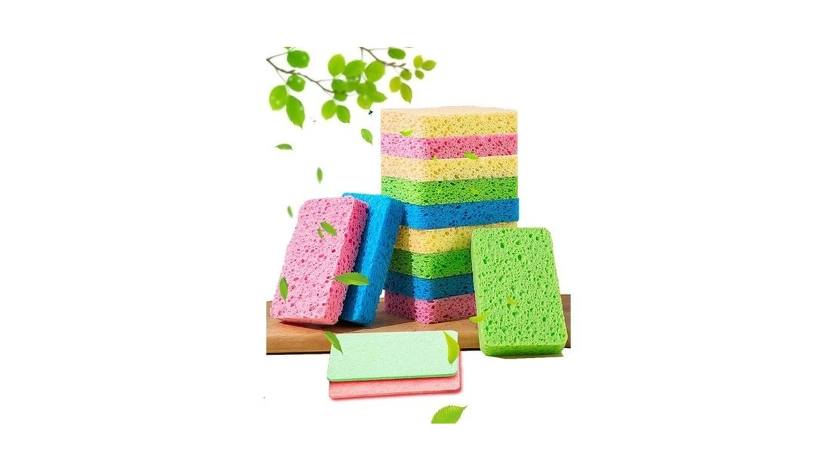 Metuuter Kitchen Sponges 12 Pack Natural Cellulose For Non Scratch