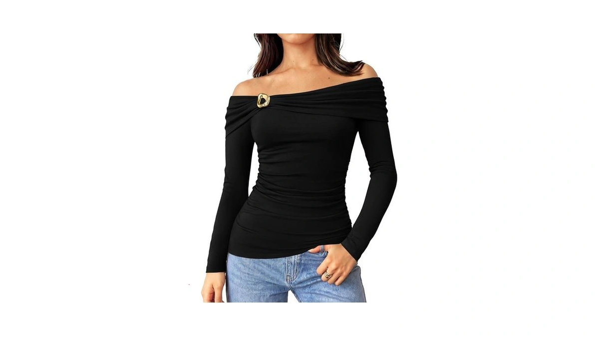 Grace Karin Women's Long Sleeve Off Shoulder Tops Sexy Slim