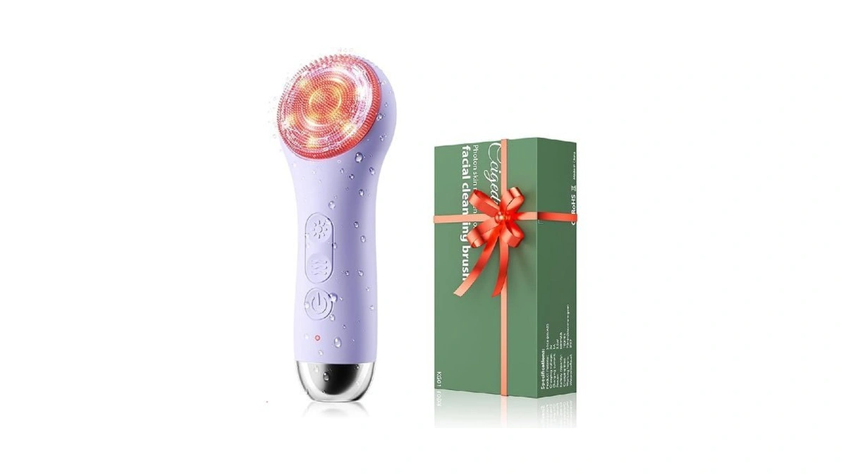 Ccigedy Face Scrubber, Electric Facial Cleansing Brush (purple) Brush With