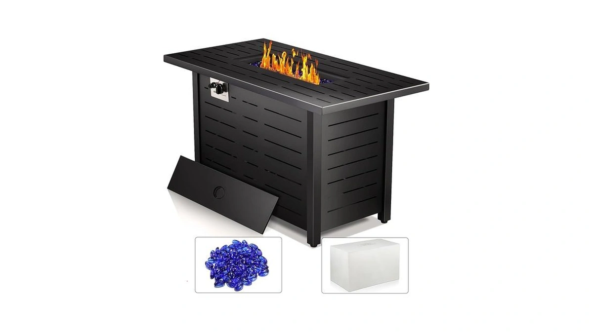 R.w.flame 43 Inch Propane Fire Pit, 3-in-1 Multi-use Outdoor Fire