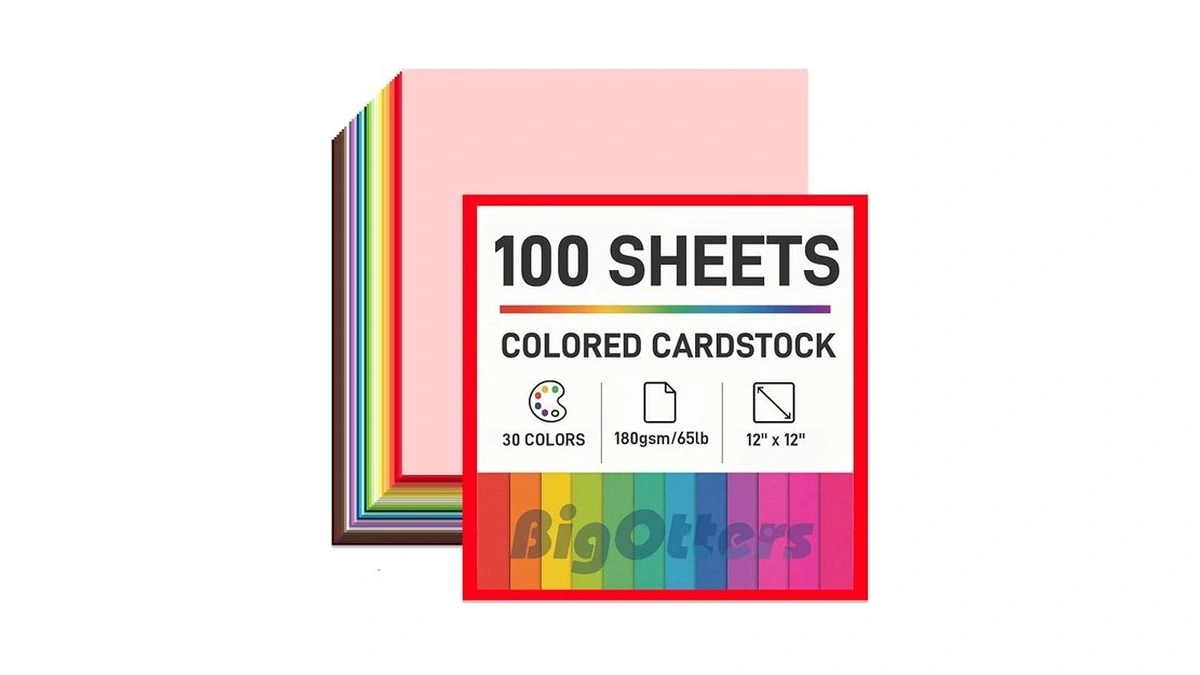 Bigotters 100 Sheets Cardstock, Colored Cardstock Printer Paper 30 Assorted