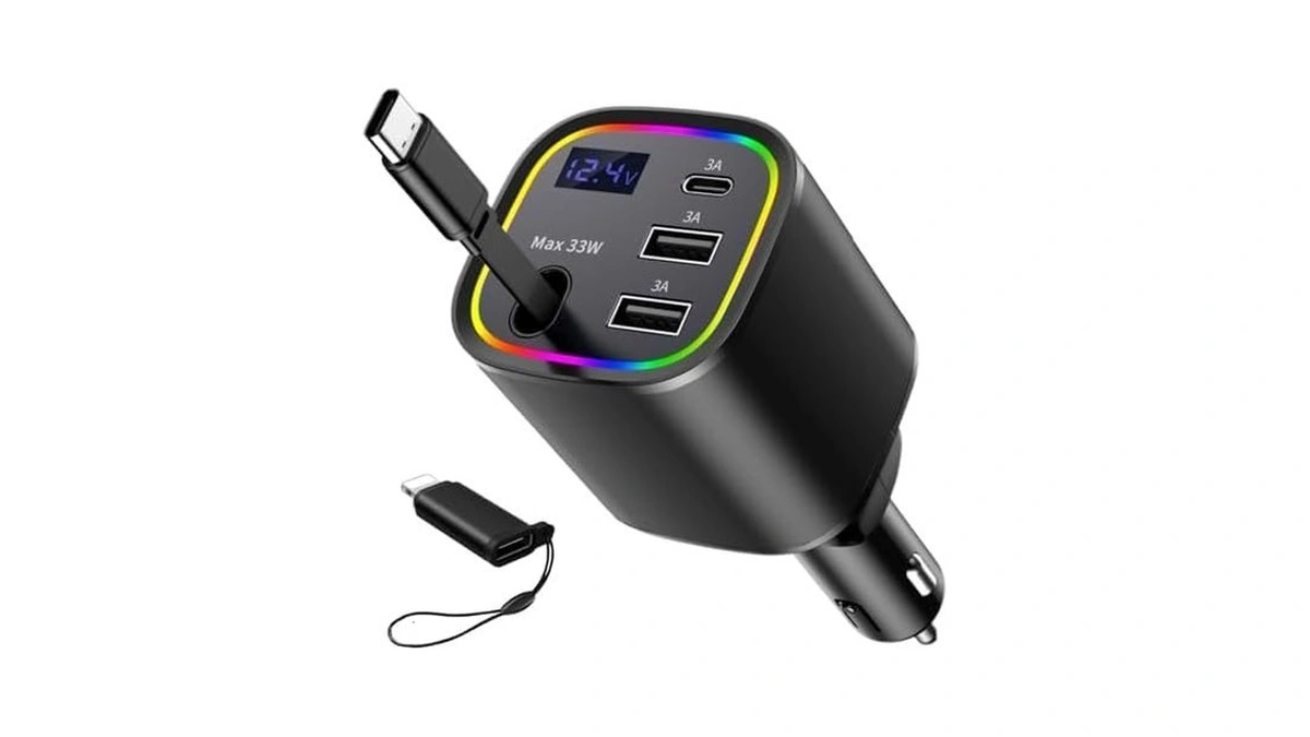 [2 Pack] Retractable Car Charger Usb C 78w & 85.5w