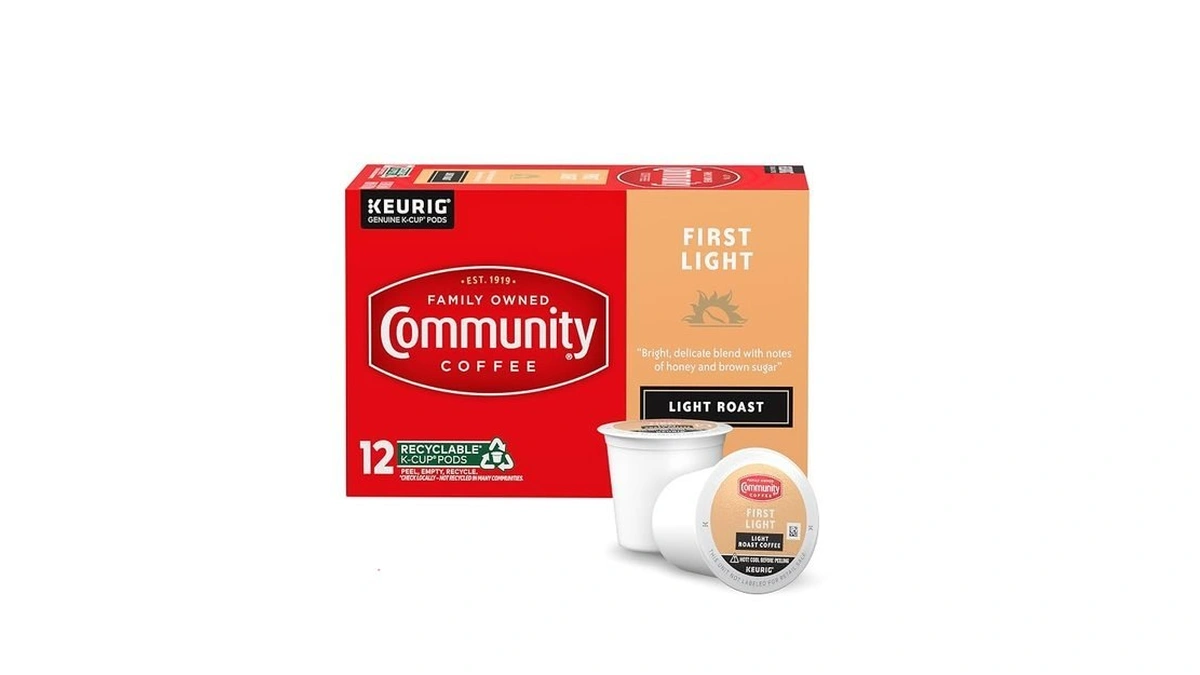 Community Coffee First Light, 12 Keurig Coffee Pods, Light Roast,