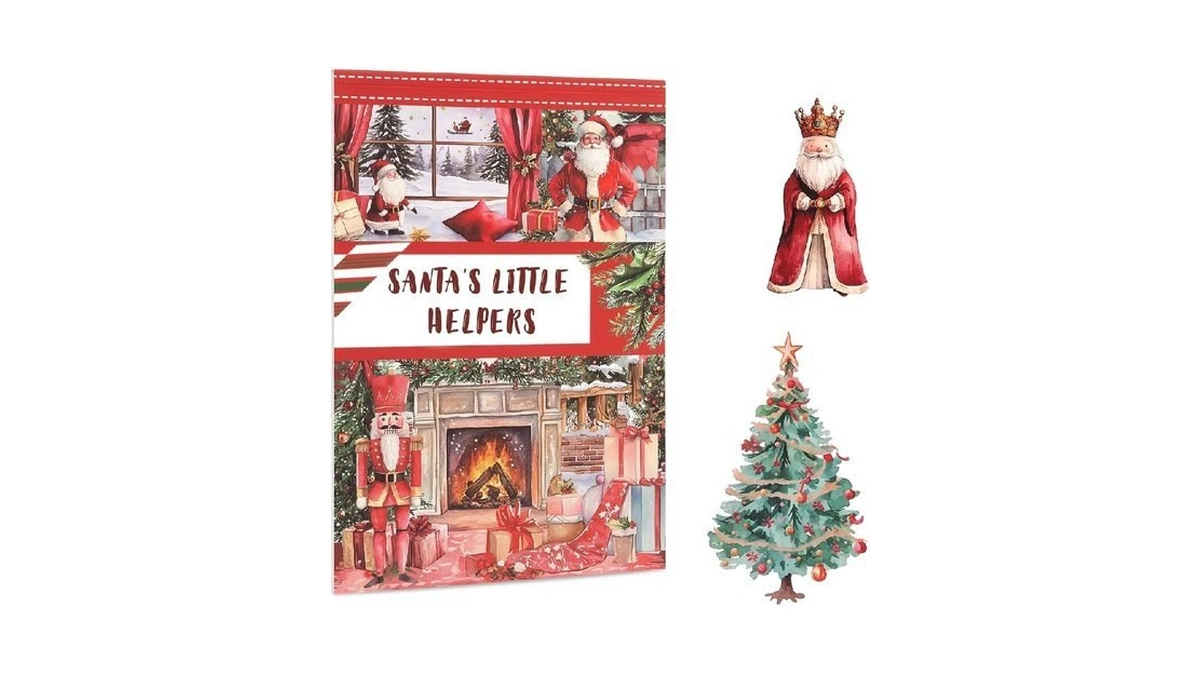 Dizdkizd Cute Christmas Sticker Book, 218 Die Cut Winter Festival