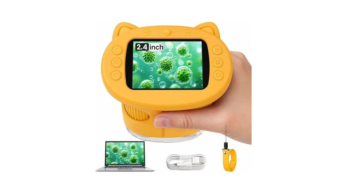 Aspoven 1000x Handheld Digital Microscope For Kids (yellow)