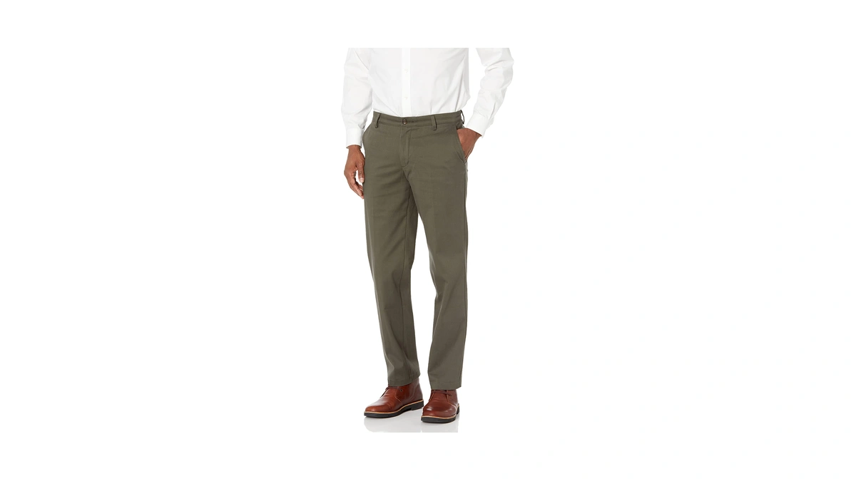 Dockers Men's Straight Fit Easy Khaki Pants, Olive Grove, 38w