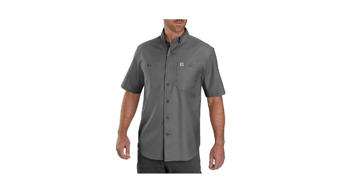 Carhartt Men's Windham Relaxed Ss Shirt, Gravel, Xx-large