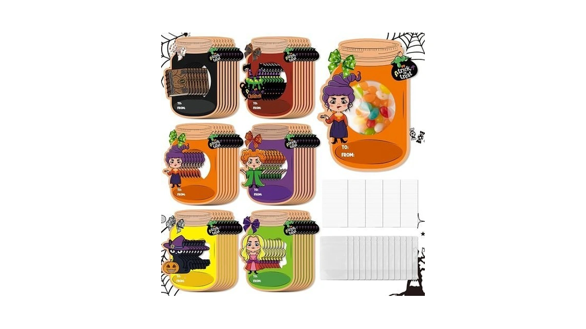 Ticiaga 48set Halloween Witch Treat Bag Fillers With Gift Cards,