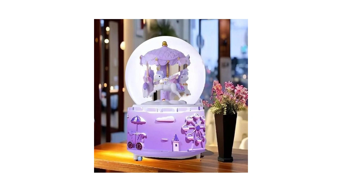 Peng Carousel Machine Music Box Vintage Hand-cranked-mechanism Classical Musical Mini